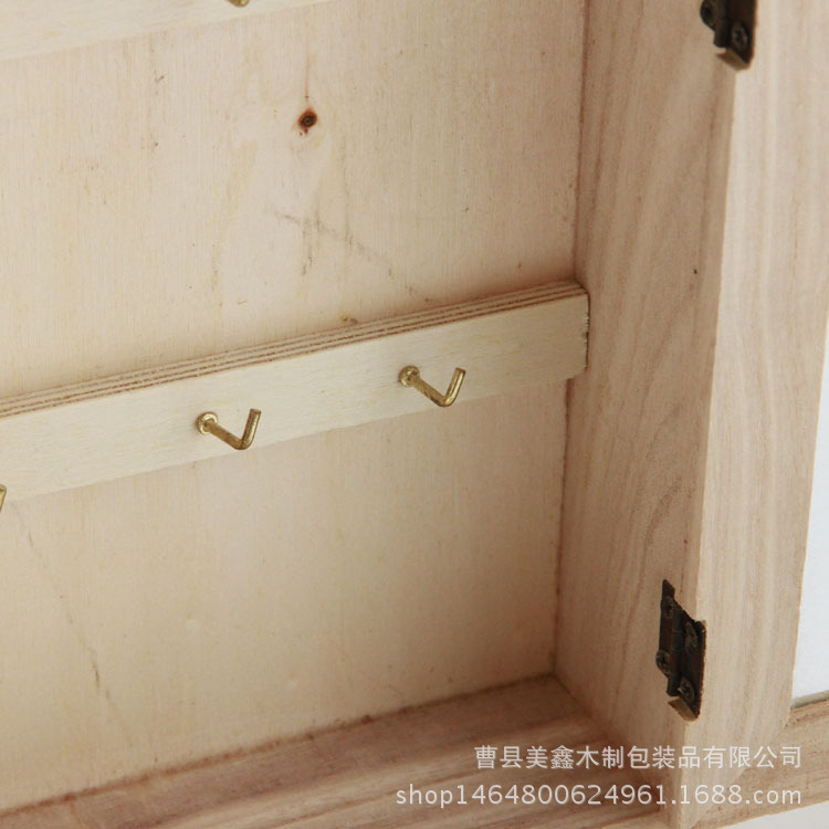 工藝品廠直銷木制鑰匙盒擺件 雙排壁掛式高檔木質交房鑰匙收納盒示例圖8
