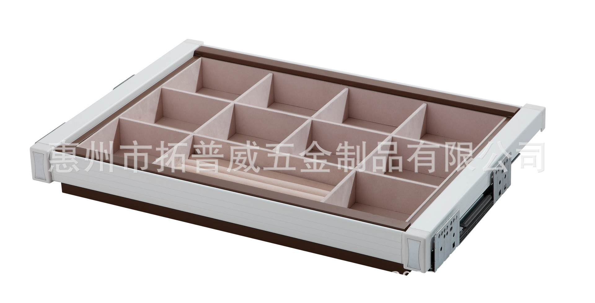 衣柜內側裝框架式內衣襪子收納盒 自動伸縮絨布收納盒TPW-1407示例圖10