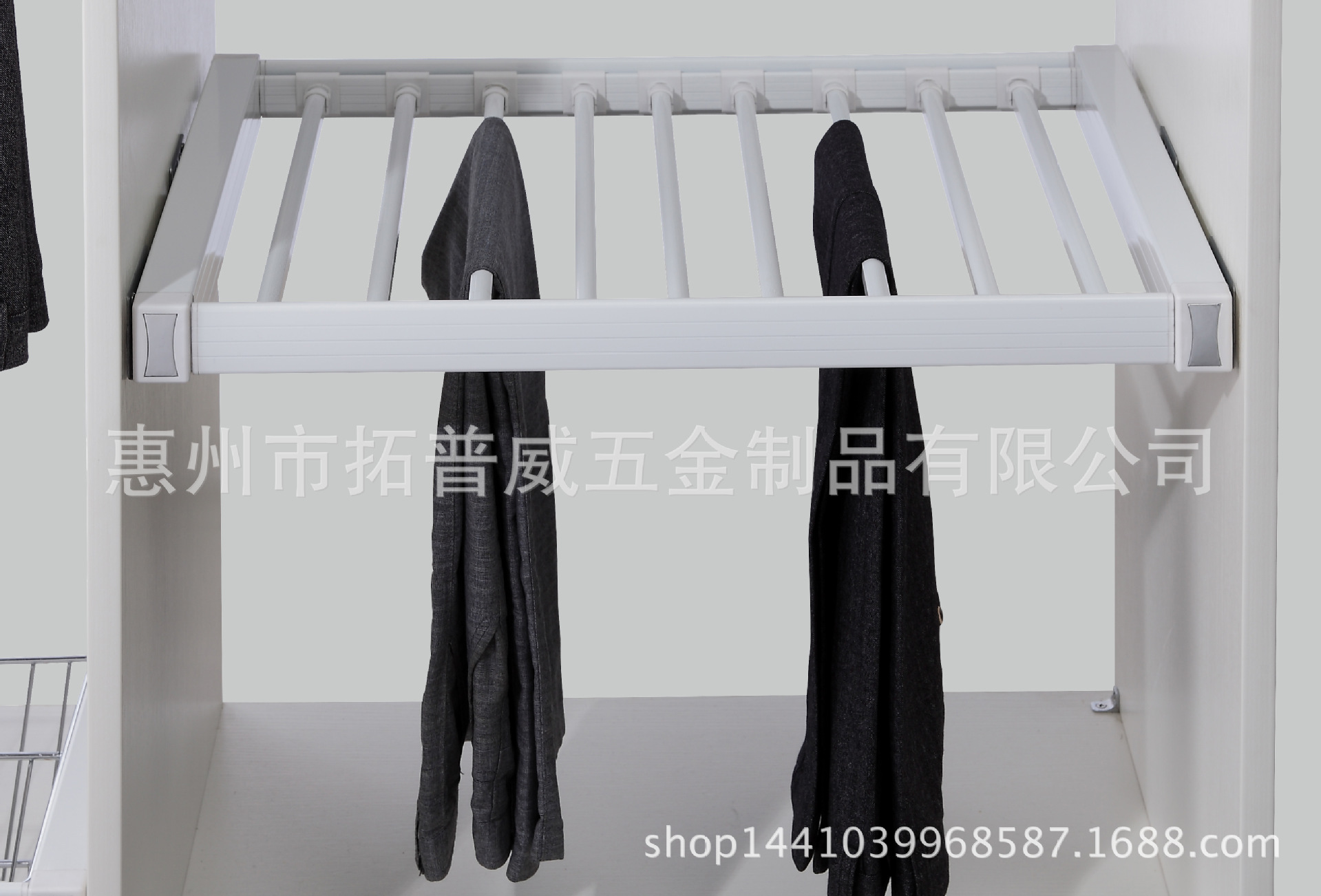 衣柜內側裝框架式內衣襪子收納盒 自動伸縮絨布收納盒TPW-1407示例圖13