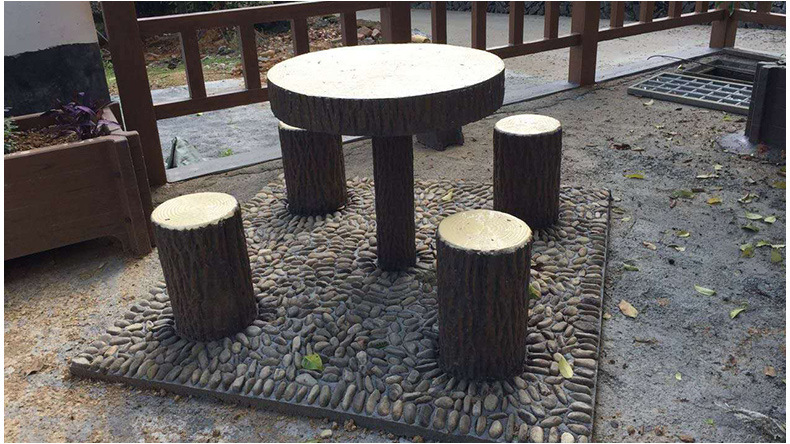 厂家直销防树皮垃圾桶水泥雕塑垃圾桶防树皮环保垃圾桶公园凳定制示例图10