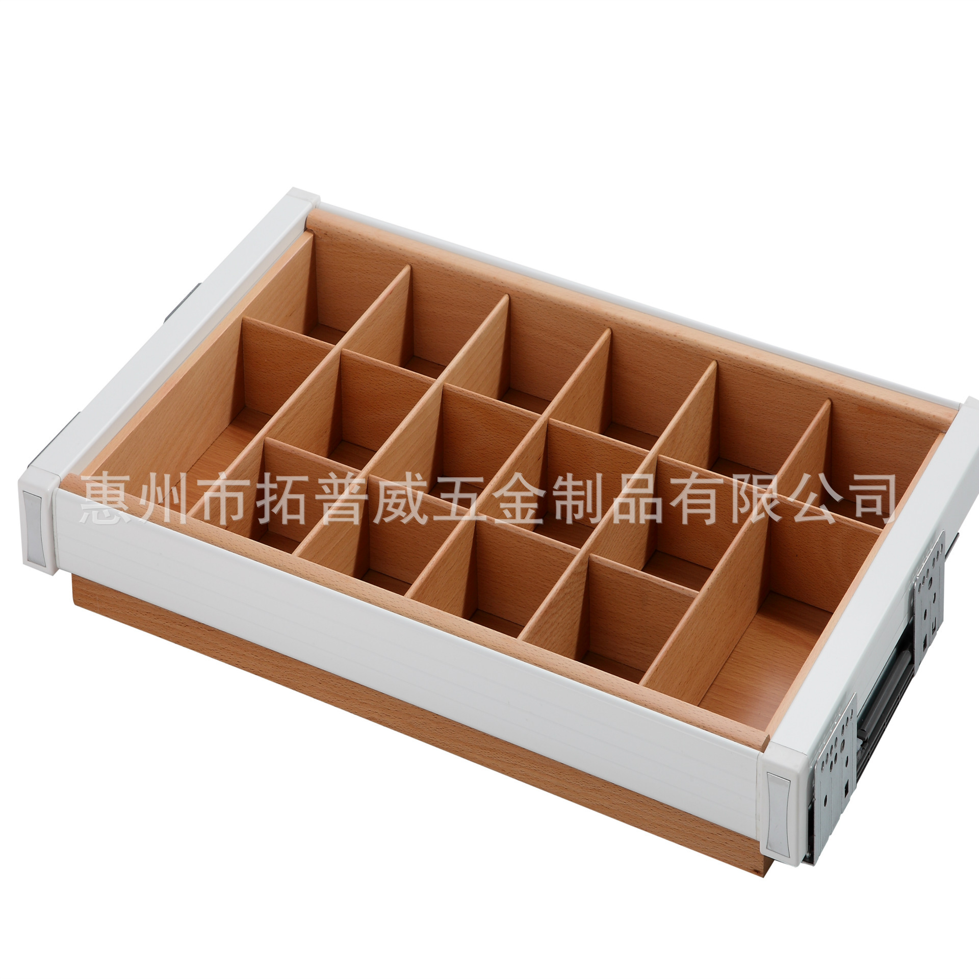 內側裝框架式飾品收納格子 衣柜自動伸縮木質收納盒TPW-1406示例圖4