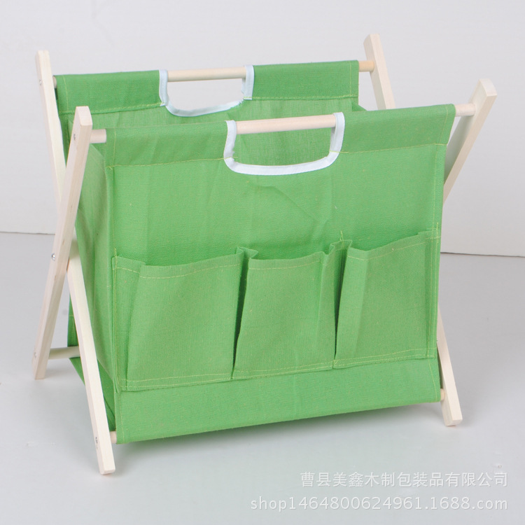 批發多色小號折疊式臟衣服收納籃 無蓋牛津布實木臟衣簍收納籃示例圖16