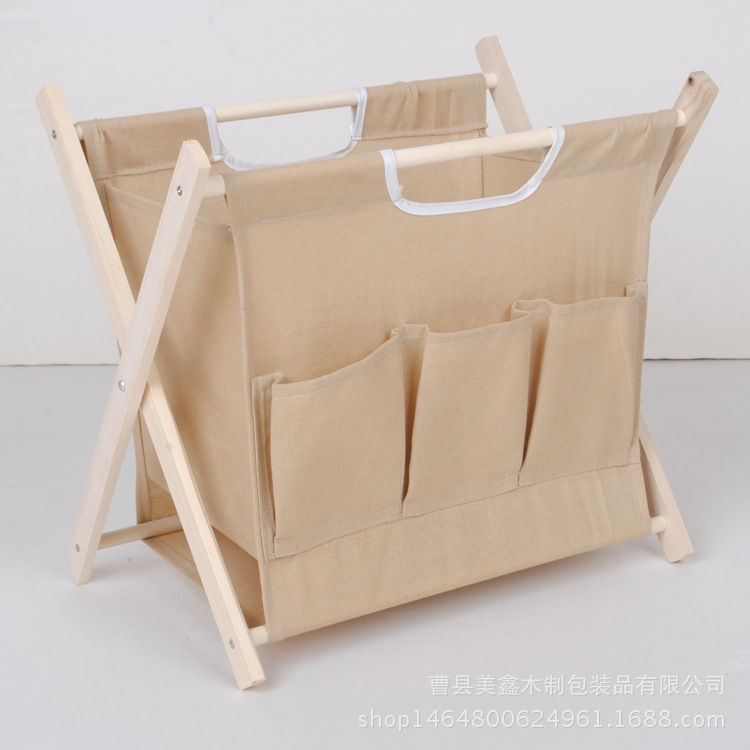 批發多色小號折疊式臟衣服收納籃 無蓋牛津布實木臟衣簍收納籃示例圖14