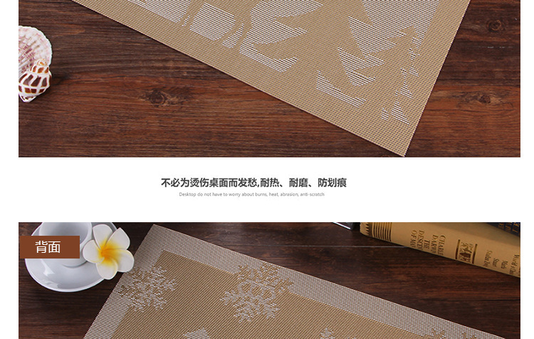 廠家直銷PVC餐墊 杯墊特斯林餐墊PVC 隔熱 桌墊示例圖19