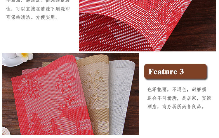 廠家直銷PVC餐墊 杯墊特斯林餐墊PVC 隔熱 桌墊示例圖21