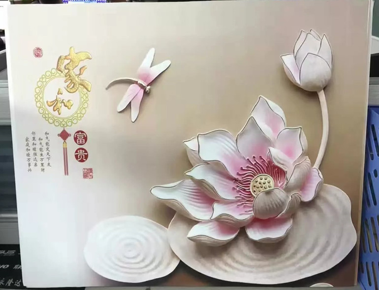 大型uv理光平板打印机 彩雕背景墙打印机，广告板喷绘机，彩印机示例图6