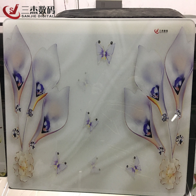 玻璃桌面UV浮雕彩绘机艺术玻璃3d喷绘机佛山玻璃大理石纹路印刷机示例图16