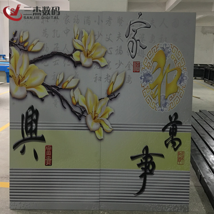 玻璃背景墙3d立体浮雕打印机大连理光uv平板印刷机价格木板喷绘机示例图19