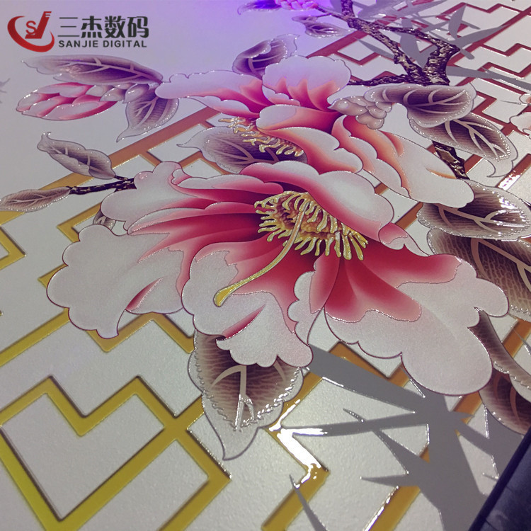 3D天花集成吊頂打印機/家裝電視背景墻噴繪機5D壁畫墻紙打印機示例圖5