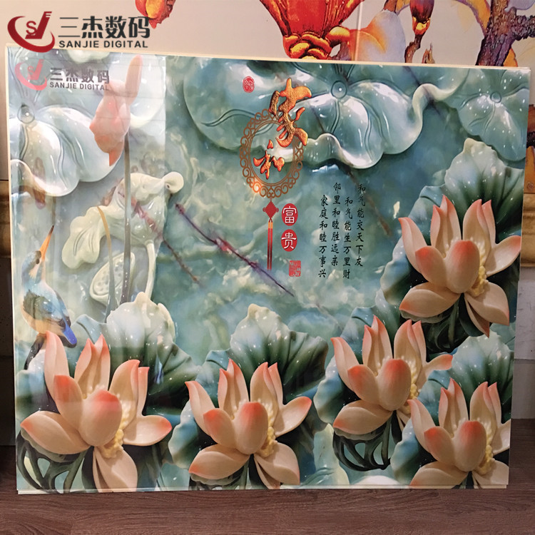 集成墙板UV平板彩绘机阜阳3D玻璃装饰画打印机彩妆面板UV喷绘机示例图10