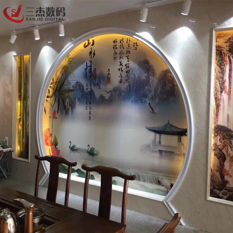 集成墙板UV平板彩绘机阜阳3D玻璃装饰画打印机彩妆面板UV喷绘机示例图25