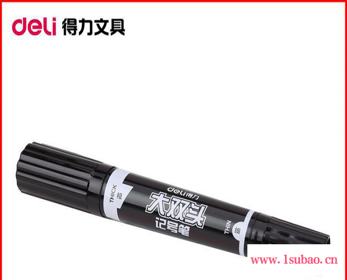 得力S555双头记号笔大小双笔头防水物流大头笔粗头勾线笔图2