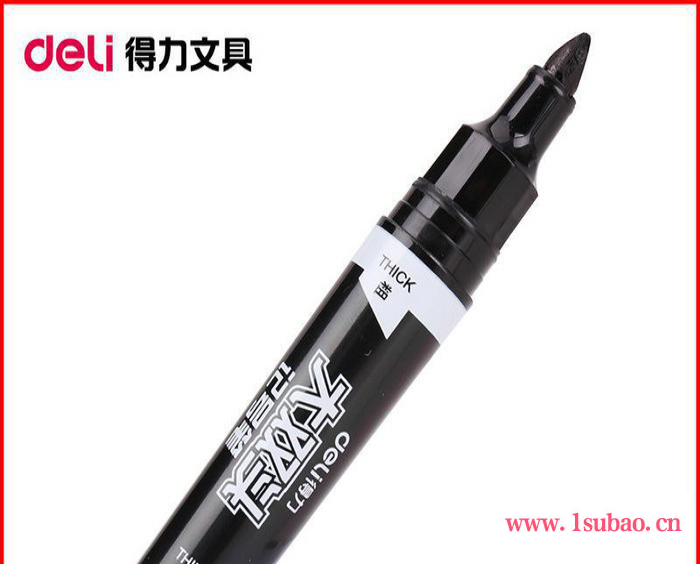 得力S555双头记号笔大小双笔头防水物流大头笔粗头勾线笔图3