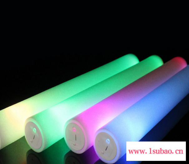 供应演唱会用品 七彩发光泡沫棒 LED荧光棒 闪光棒  支持LOGO印刷