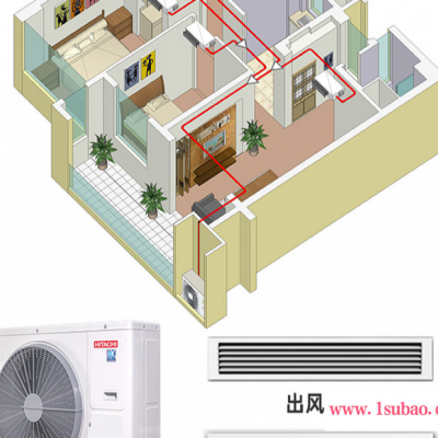 日立中央空调5匹一拖四变频多联机冷暖空调 办公空调安装价格 厂房的中央空调安装
