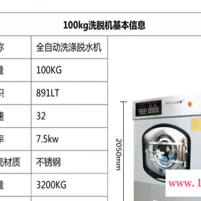 全自動大型工業洗衣機100公斤容量酒店賓館水洗廠專用洗滌設備 大容量洗滌脫水機