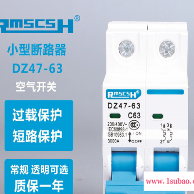 RMSCSH 空气开关 DZ47-63/2P 6~63A 家用小型断路器 规格齐全