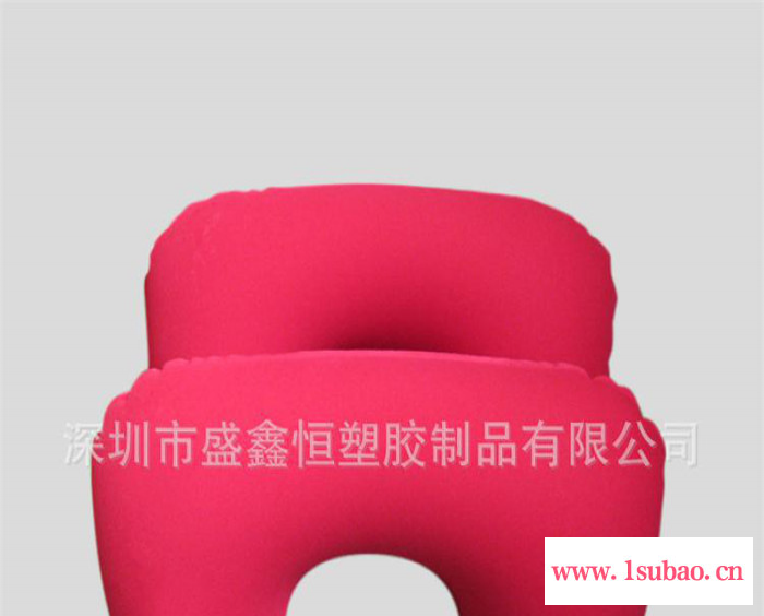 深圳制作高品质旅行植绒充气枕头 环保PVC