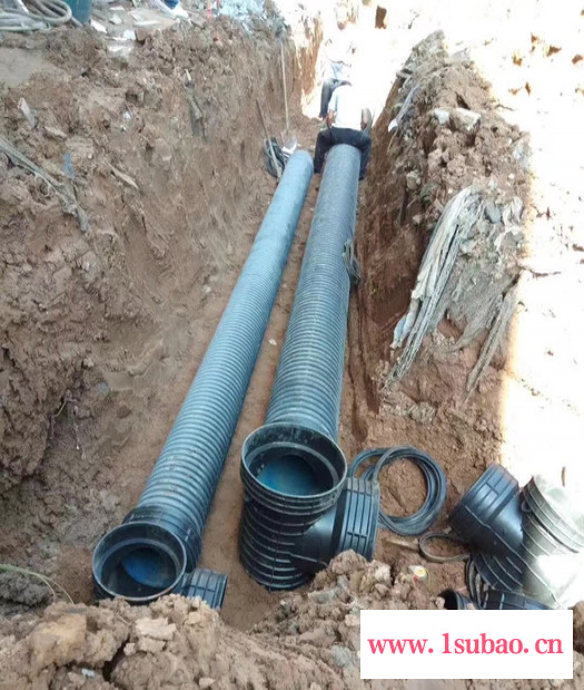 小区排水用 双臂波纹管200--500HDPE双臂波纹管下水管PE波纹排水管图3