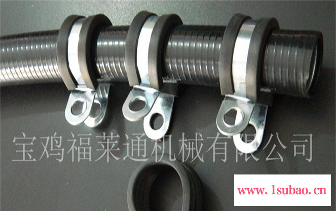 福莱通FLT-R12 R型金属管夹 SKM波纹管紧固夹 单边双孔固定 包胶波纹管管夹厂家 R型线夹价格图3