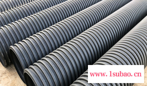 PE双壁波纹管，钢带缠绕管，双平壁钢塑复合排水管，供应现货图6
