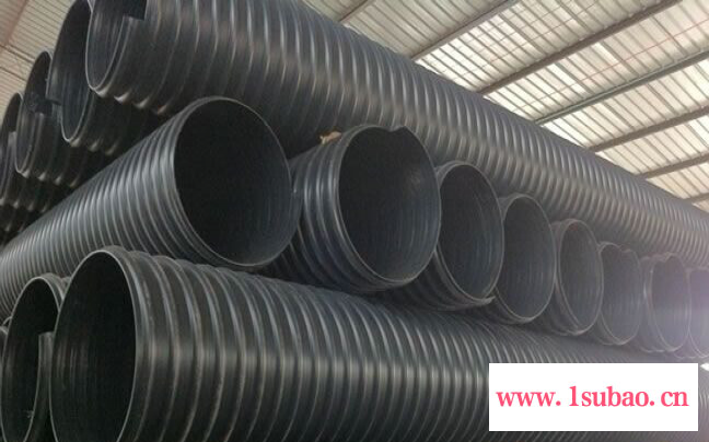 PE双壁波纹管，钢带缠绕管，双平壁钢塑复合排水管，供应现货图5