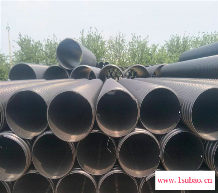 百江 HDPE钢带波纹管 大口径钢带管 规格300mm 10千牛