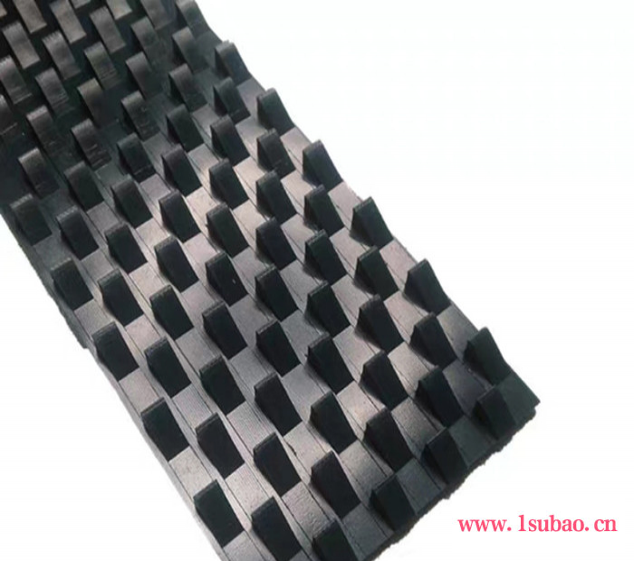 桥博可预定免凿毛止浆带 厂家供应环形pvc防滑胶带 花纹锯齿带 蓝色倒三角耐磨输送带图7