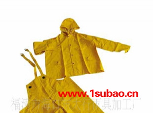 加工生产/批发销售高品质贴布革背带套装雨衣