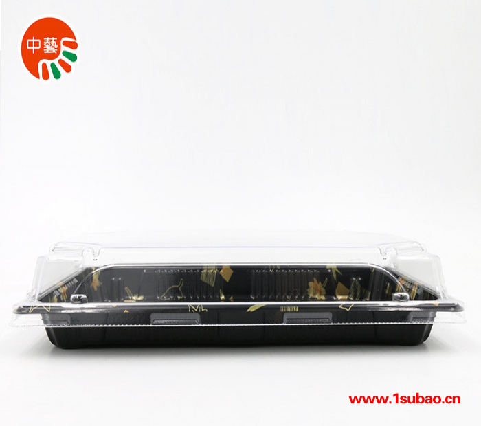 1107A一次性吸塑水果寿司塑料盒/日式寿司包装盒金叶印花400套 寿司盒 一次性寿司盒图2