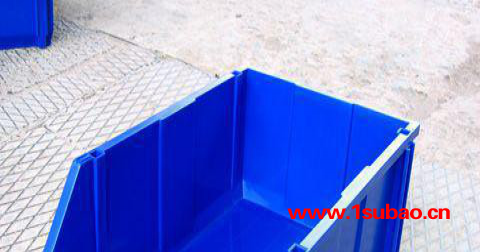 规格蓝色塑料零件盒 塑料盒 塑料原料盒 斜口塑料盒