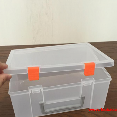 长方形塑料盒零件盒透明盒子五金工具收纳盒加厚有带盖PP材质