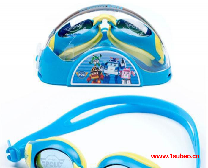 韩国进口POLI泳镜 儿童泳镜   防水防雾 男童游泳镜