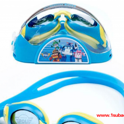 韩国进口POLI泳镜 儿童泳镜   防水防雾 男童游泳镜