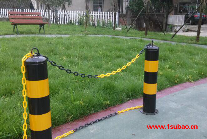 加粗警示隔离塑料链子 防护安全路锥路障 立柱隔离链条红白黑黄
