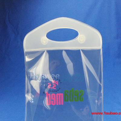透明EVA塑料手提袋 定做外贸护肤品包装袋 高频电压自立袋