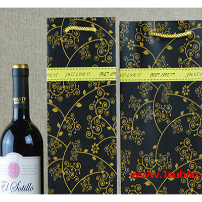 新款PP葡萄酒袋塑料礼品包装袋现货单双只礼品袋酒袋手提袋子