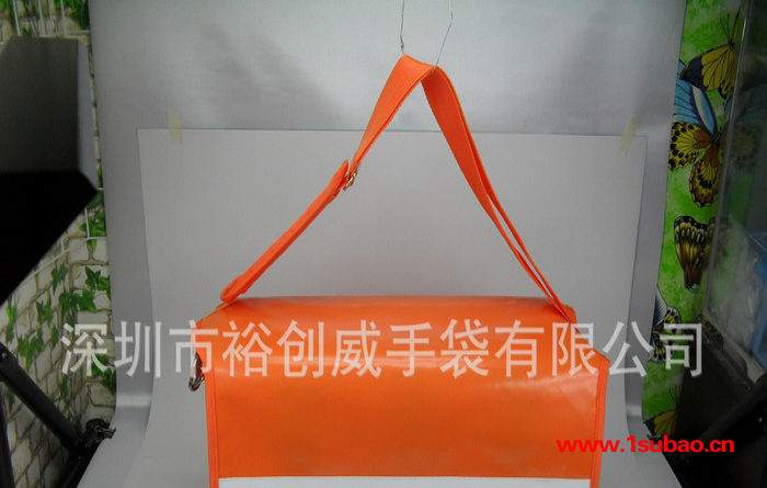 深圳龙岗手袋厂直销 女士橙色挎包 快递袋 工具挎包