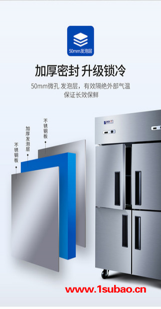 丽浦娜 四门冰箱/商用冷柜/冷冻冰柜（C款直冷+全冷冻）图4