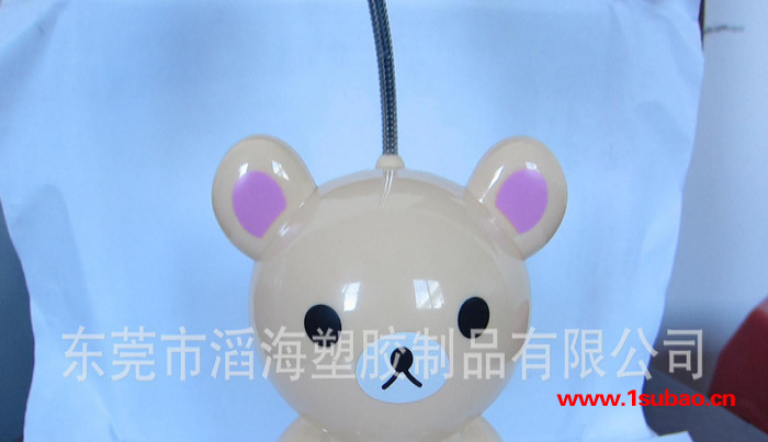 直销订制儿童玩具 充电蓄电可爱熊仔软叶电风扇 品质安全环保