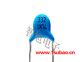 东莞直销 蓝色圆片形电容 332M 1KV 高压电容 电风扇电容器