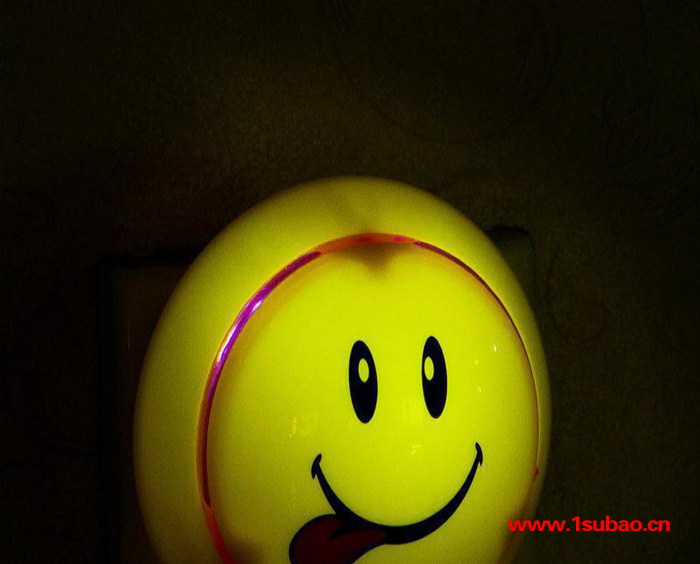 启洲 智能光控LED节能小夜灯 插电迷你笑脸卧室小夜灯图2