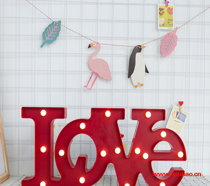 浪漫房间装饰台灯LOVE婚房求婚布置装饰小夜灯爱心形创意造型灯图3