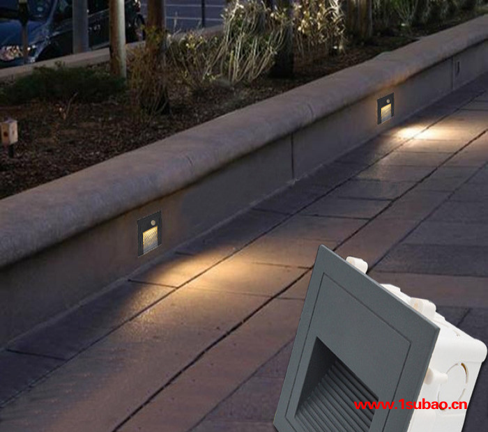 鑫宝泰XBT-D001 LED地脚灯防水户外感应地脚灯嵌入式踏步灯86型楼梯侧壁灯墙角灯全套过道小夜灯