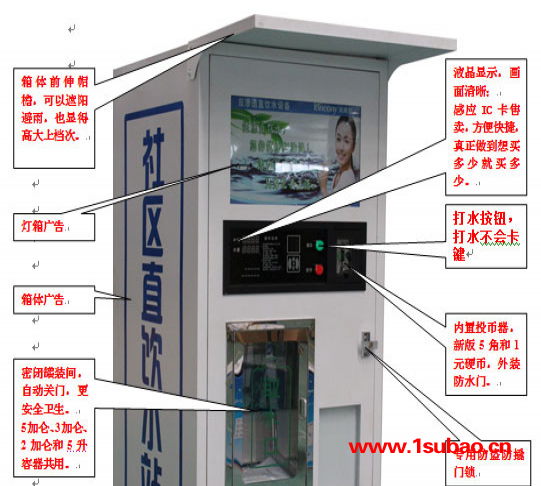 800G白色帽檐款售水机 社区直饮机图2
