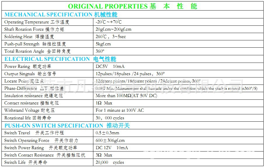 EC12塑胶轴属性