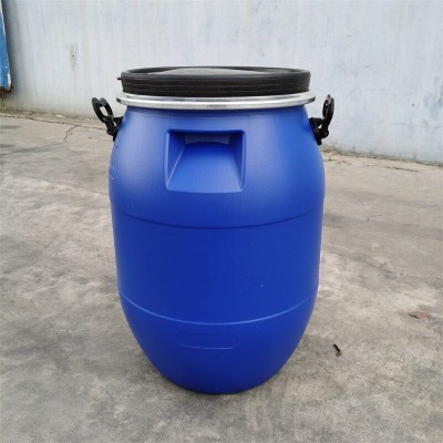河北30升抱箍桶厂家30l塑料桶带铁箍30L化工桶大口径