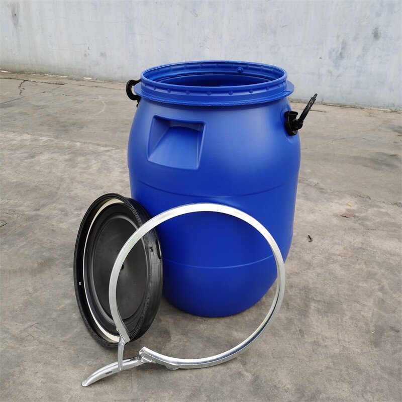 河北30升抱箍桶厂家30l塑料桶带铁箍30L化工桶大口径图2