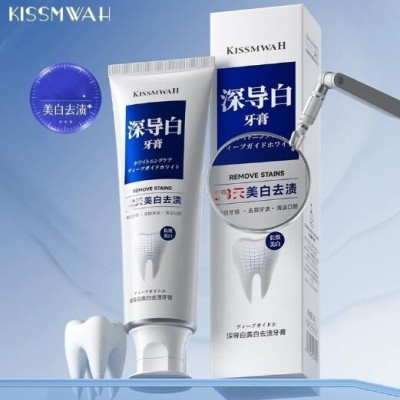 KISSMWAH深导白牙膏 耀白去渍牙齿洁净牙膏舒爽清新口气牙膏批发