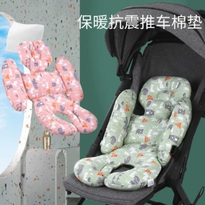 婴儿推车垫春秋冬坐垫四季通用款靠垫学步车加厚棉垫餐椅垫子